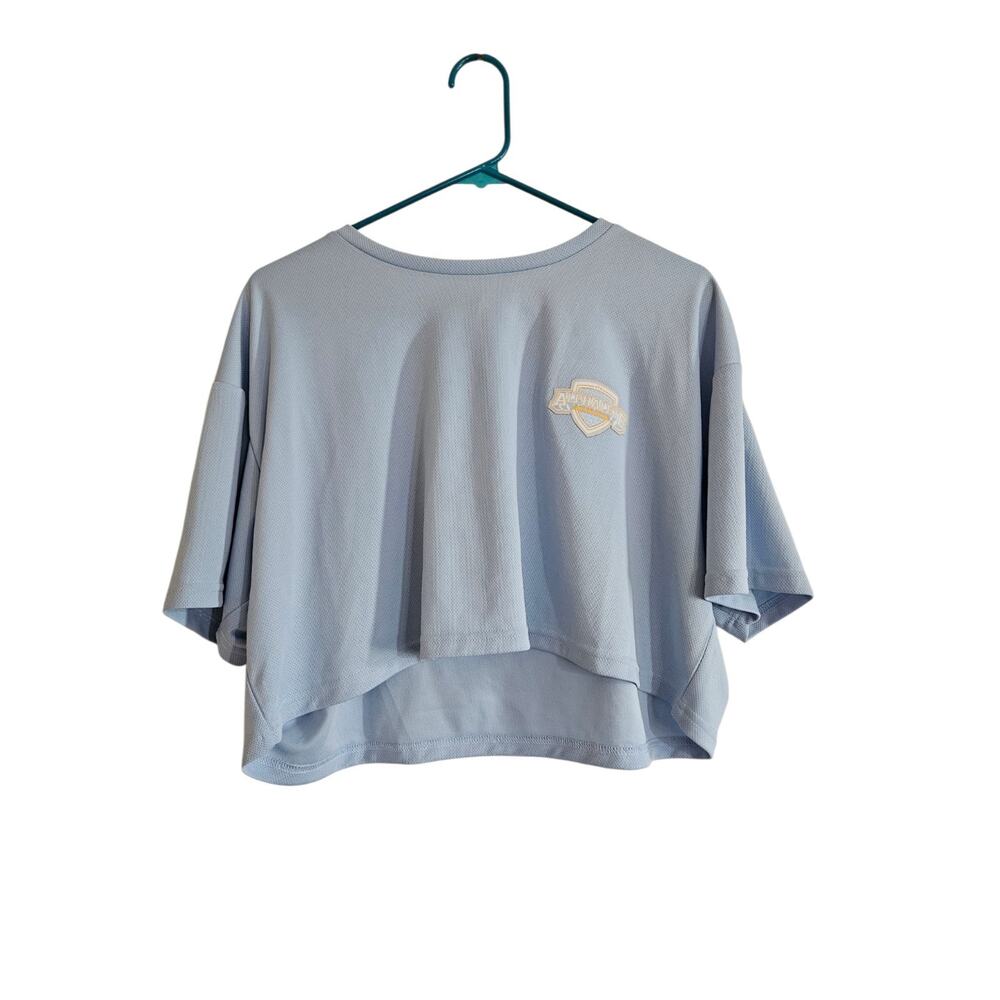 Alphalete Womens Cropped Short Sleeve Jersey Blue XL New With Tags